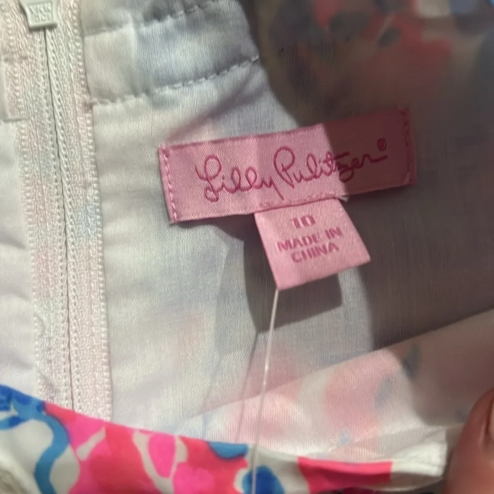 Lilly Pulitzer Little lilly classic shift bay blue pop pop glow size 10